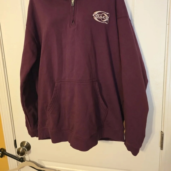 Coach 1/4 zip pullover collared Womens/mens Maroon sweatshirt  FIRM PRICE - Picture 3 of 7
